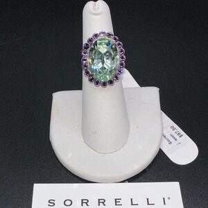 Sorrelli Oval Green and Purple Ring